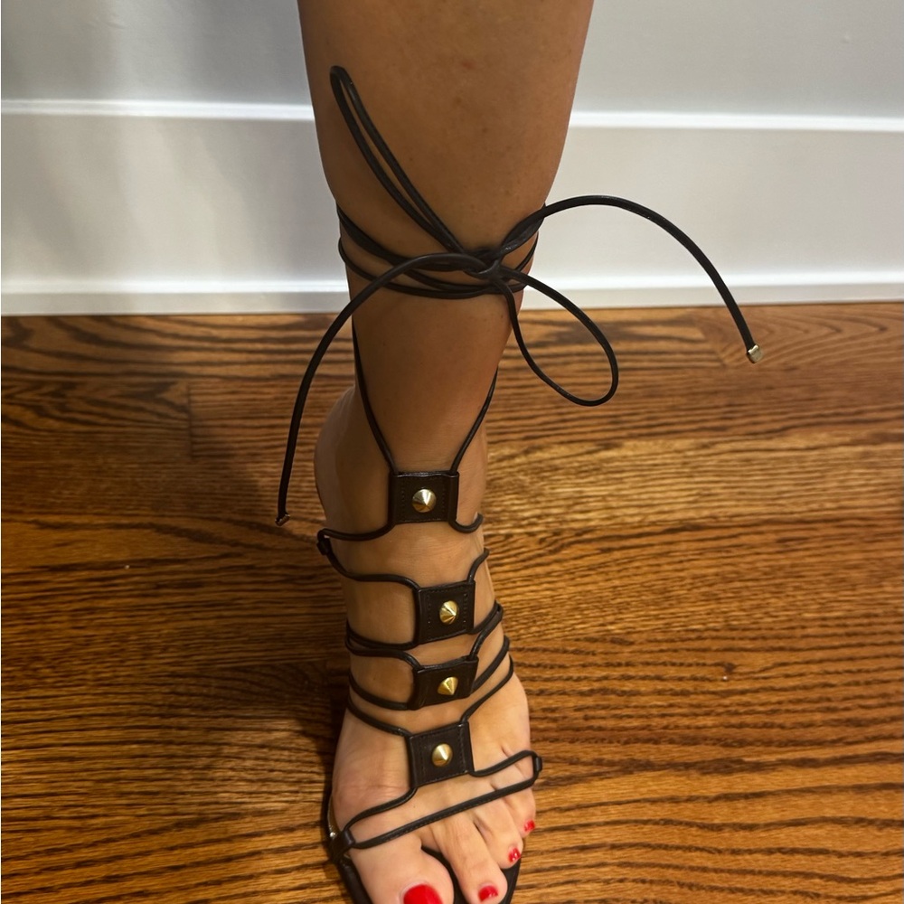 Dolce & Gabbana Black Lace-Up Heels